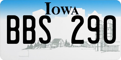 IA license plate BBS290
