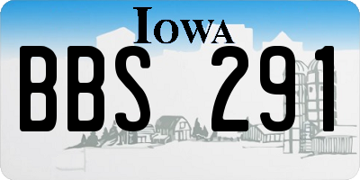 IA license plate BBS291