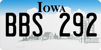 IA license plate BBS292