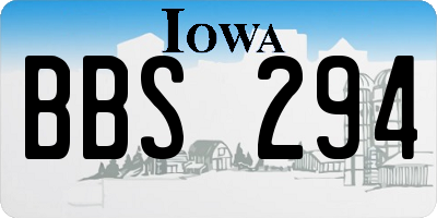 IA license plate BBS294