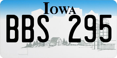 IA license plate BBS295
