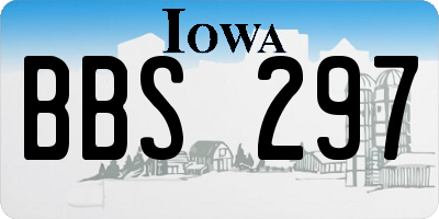 IA license plate BBS297