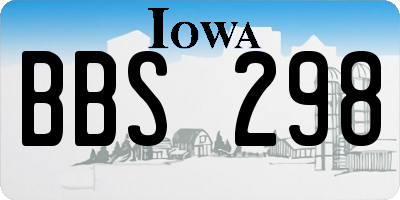 IA license plate BBS298