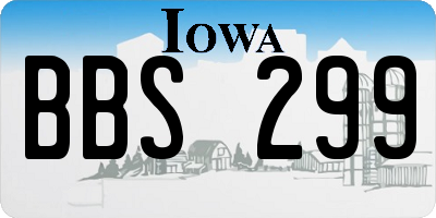 IA license plate BBS299