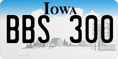 IA license plate BBS300
