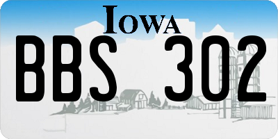 IA license plate BBS302