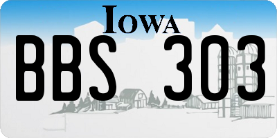 IA license plate BBS303