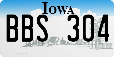 IA license plate BBS304