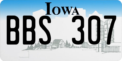 IA license plate BBS307