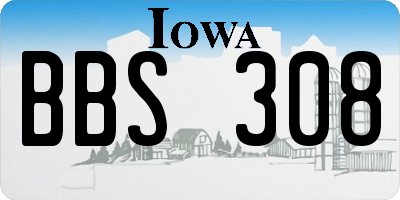 IA license plate BBS308