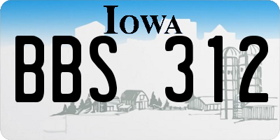 IA license plate BBS312