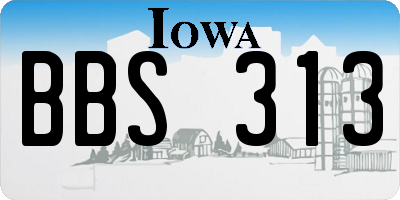 IA license plate BBS313