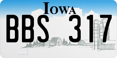 IA license plate BBS317