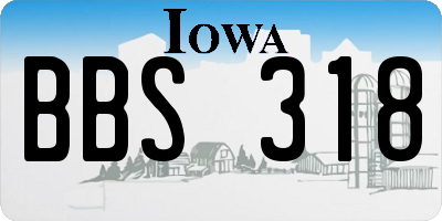 IA license plate BBS318