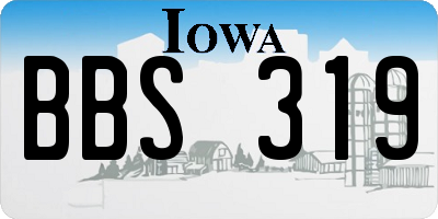 IA license plate BBS319