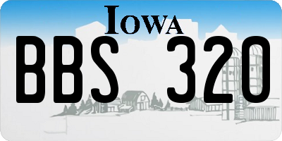 IA license plate BBS320