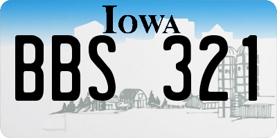 IA license plate BBS321