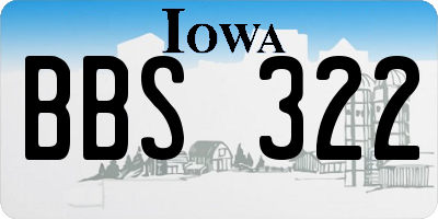 IA license plate BBS322