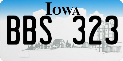 IA license plate BBS323