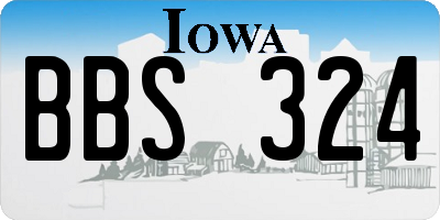 IA license plate BBS324