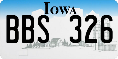 IA license plate BBS326
