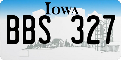 IA license plate BBS327