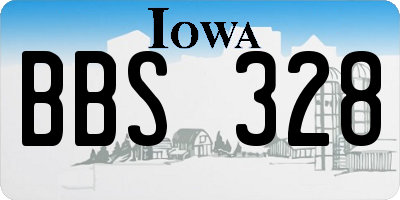 IA license plate BBS328