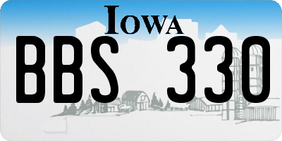 IA license plate BBS330