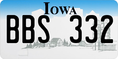IA license plate BBS332