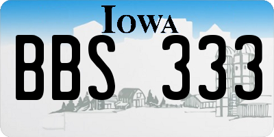 IA license plate BBS333