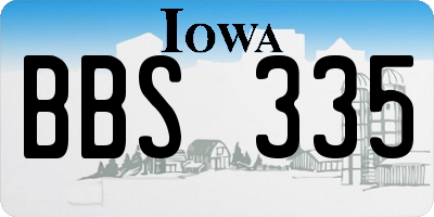 IA license plate BBS335