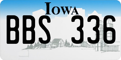 IA license plate BBS336