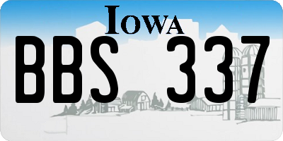 IA license plate BBS337