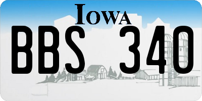 IA license plate BBS340