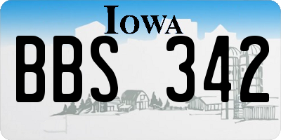 IA license plate BBS342