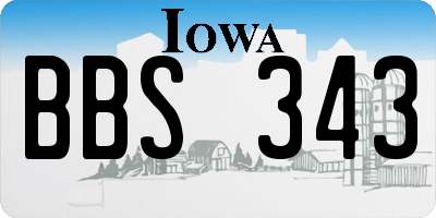 IA license plate BBS343