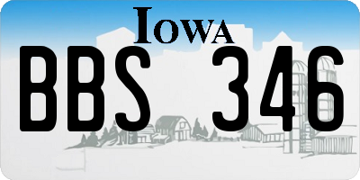 IA license plate BBS346