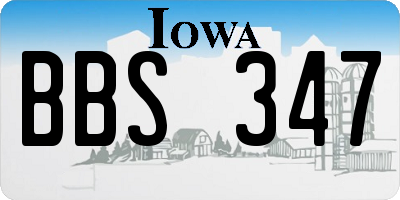 IA license plate BBS347