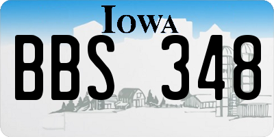 IA license plate BBS348