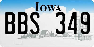 IA license plate BBS349