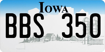 IA license plate BBS350