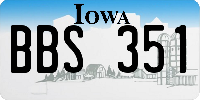 IA license plate BBS351