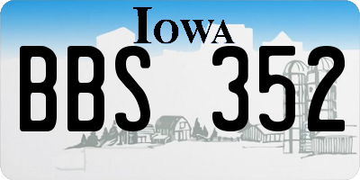 IA license plate BBS352