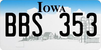 IA license plate BBS353