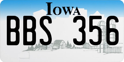 IA license plate BBS356