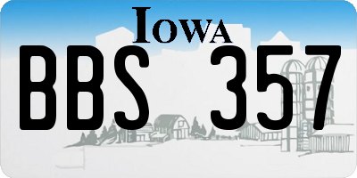 IA license plate BBS357