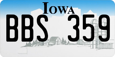 IA license plate BBS359