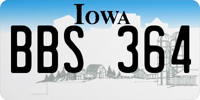 IA license plate BBS364