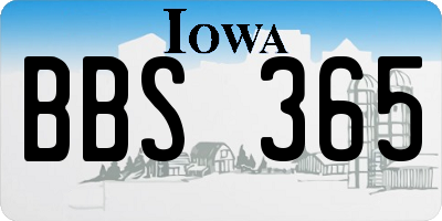 IA license plate BBS365