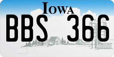 IA license plate BBS366